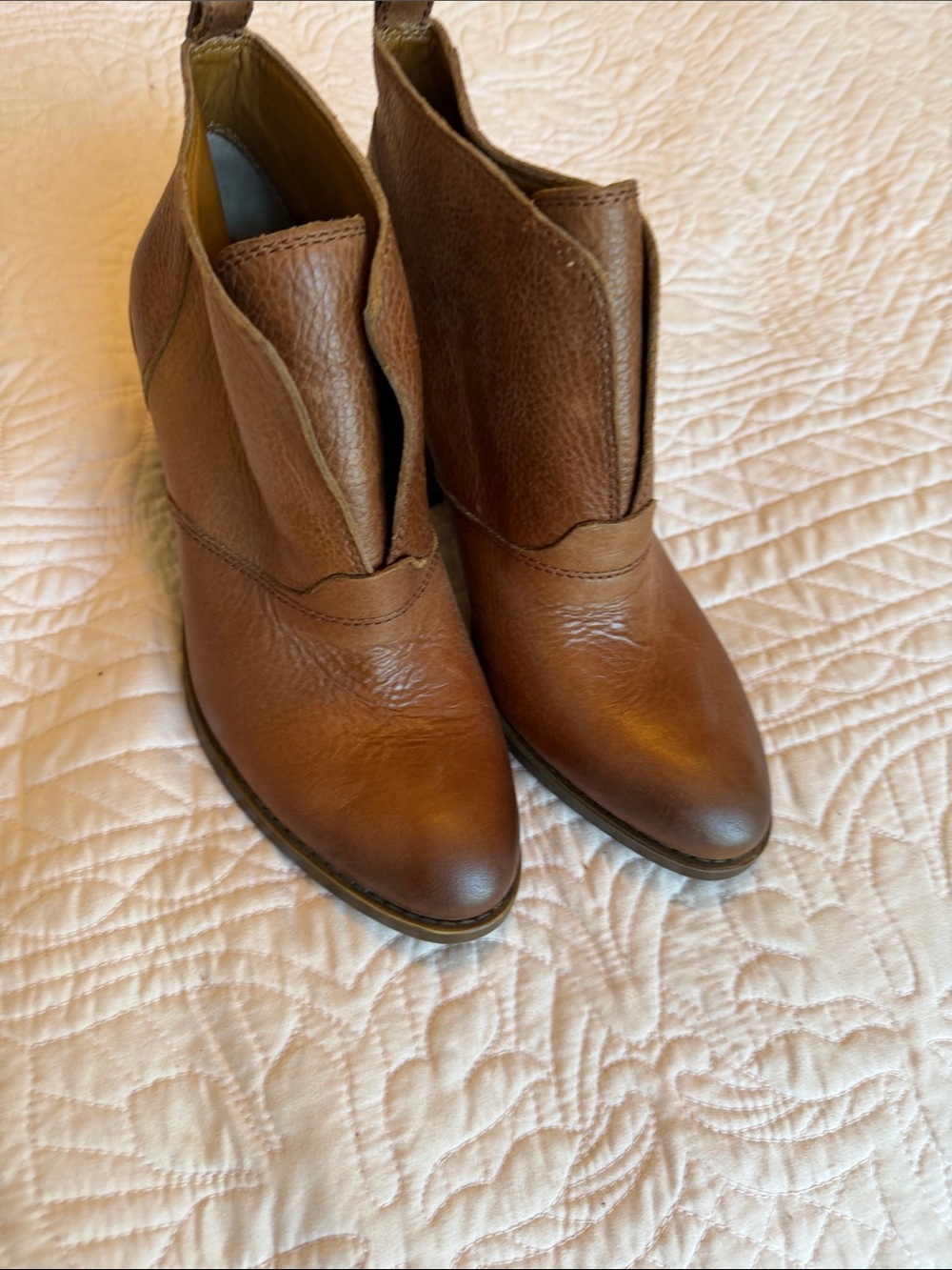 Lucky Brand Brown Leather Pointed Ankle Booties